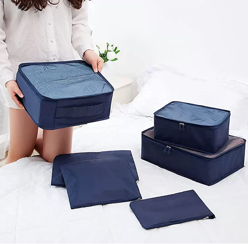 7 Set Packing Cubes Waterproof Travel Accessories Folding Shoe Bag Water Resistant Storage Bag Luggage Organizer