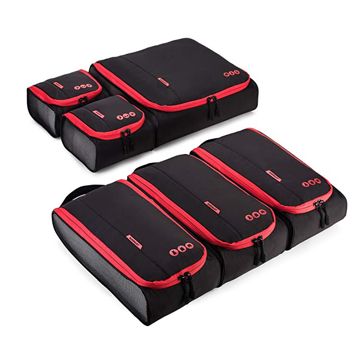 3 크기 휴대용 6 세트 포장 큐브 휴대용 액세서리 용 여행 수하물 주최자