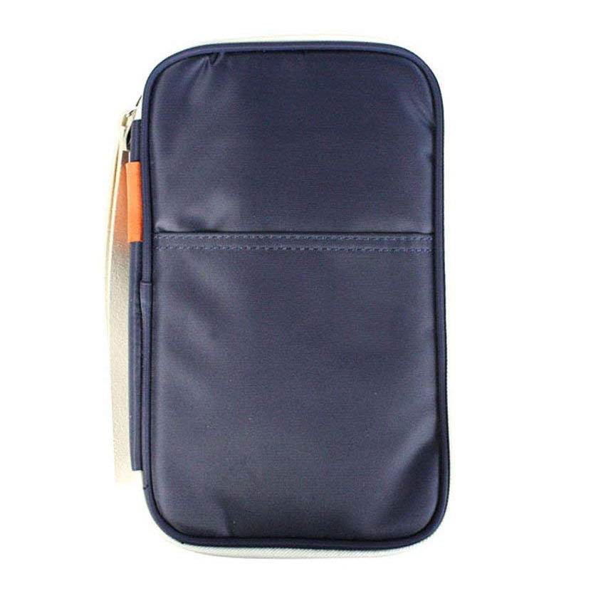 Zippered Passport/Travel Document Organizer Wallet with Wristlet and Bonus Drawstring Storage Bag