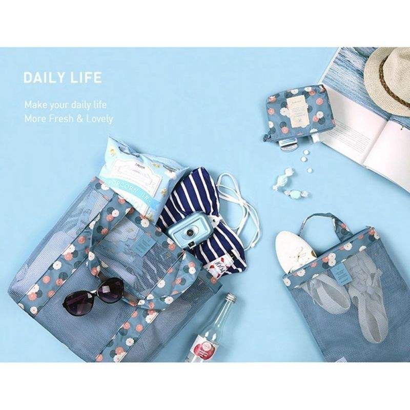 명확한 폴리에스테 메시 끈달린 가방 여자 투명한 PVC 핸드백 지퍼 지갑 경기장 안전