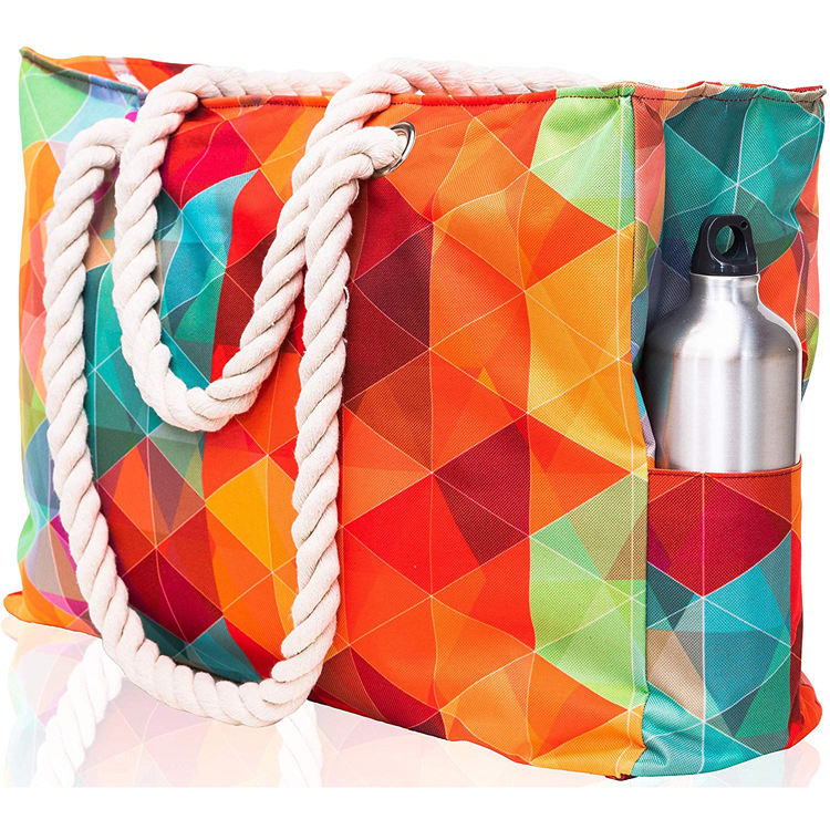 방수 면 밧줄은 여름 동안 식료품 운반물 바닷가 부대를 취급합니다