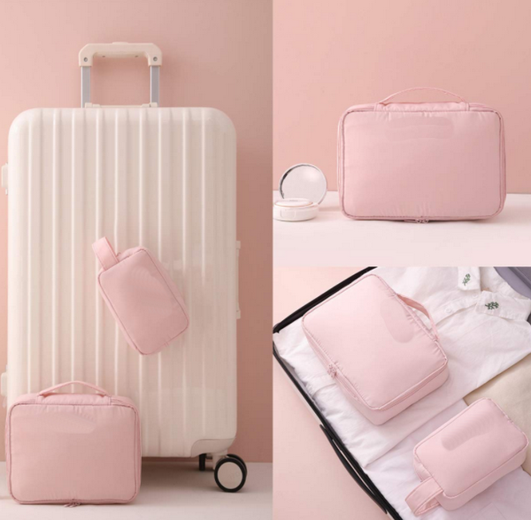 Borsa da toilette extra large da 2 pezzi borsa cosmetica portatile per pennelli oem da viaggio