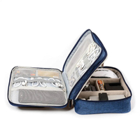 double layer portable cable storage bag waterproof travel organizer bags for powerbank cellphone ipad and hard drive usb flash d