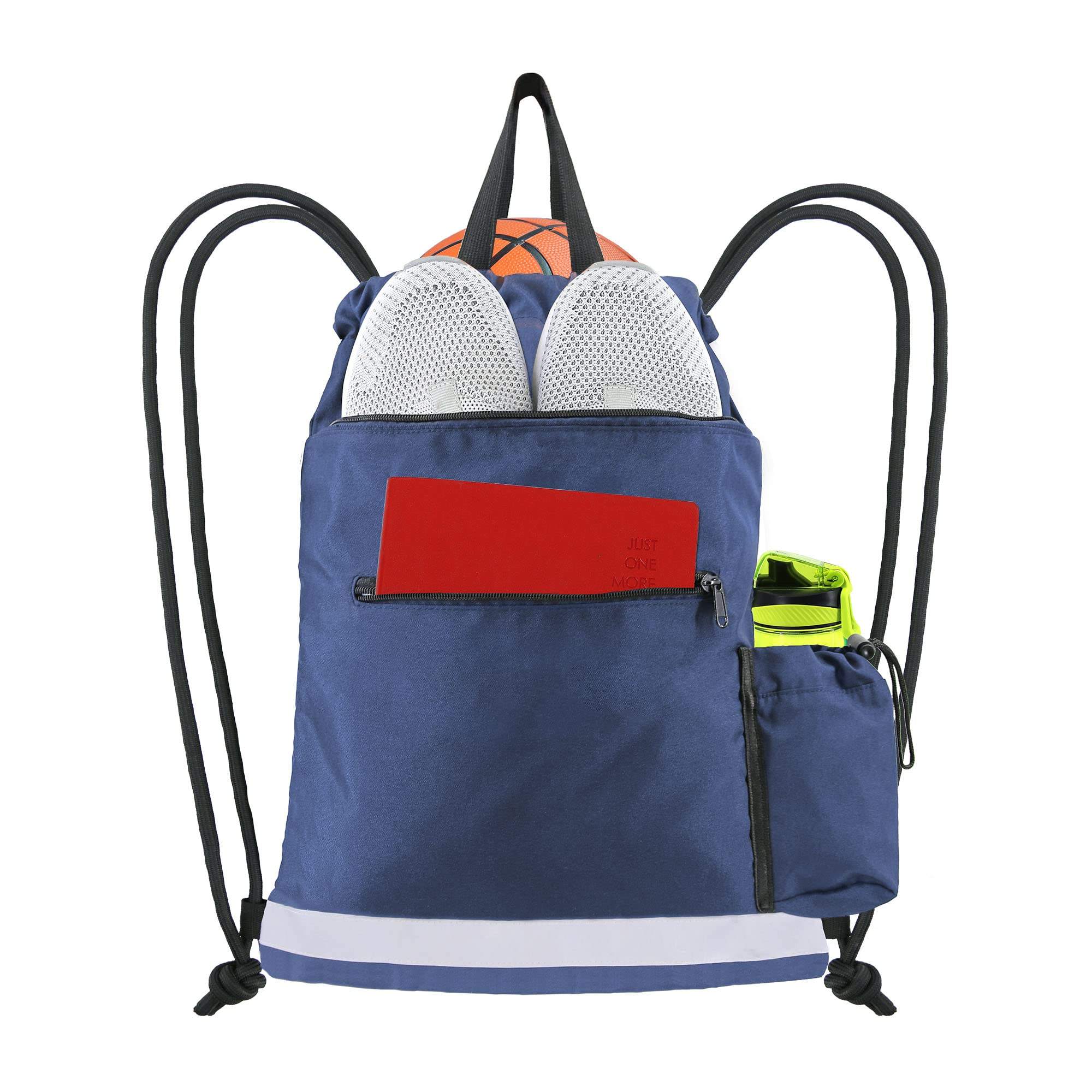 2022 new Drawstring Backpack Bag With Shoe Compartment Black Gym Sports