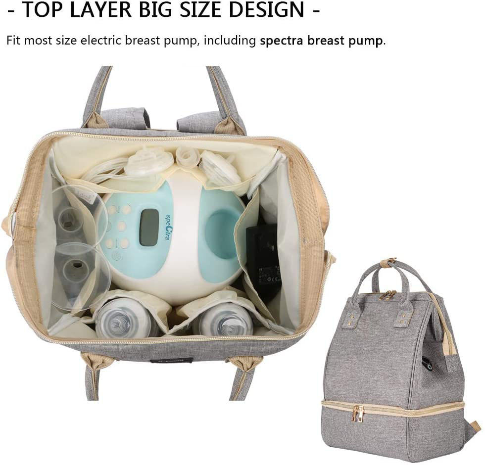Large Outdoor Traveling Working Breast Pump Bag Backpack with Cooler Bag for Working Moms