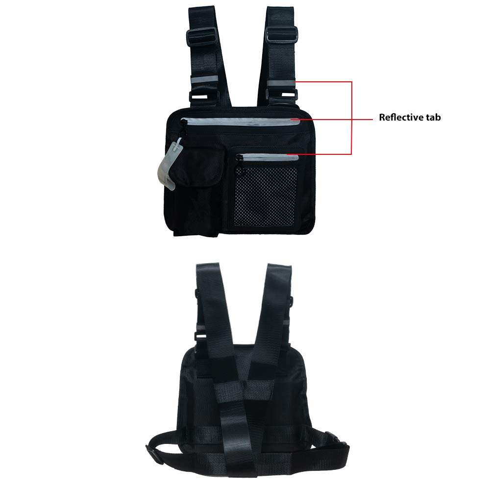 Men Chest Rig Bag Fashion Pack Harness Reflective Women Utility Light Bags for Night Running Hiking Jogging Walking Wholesale