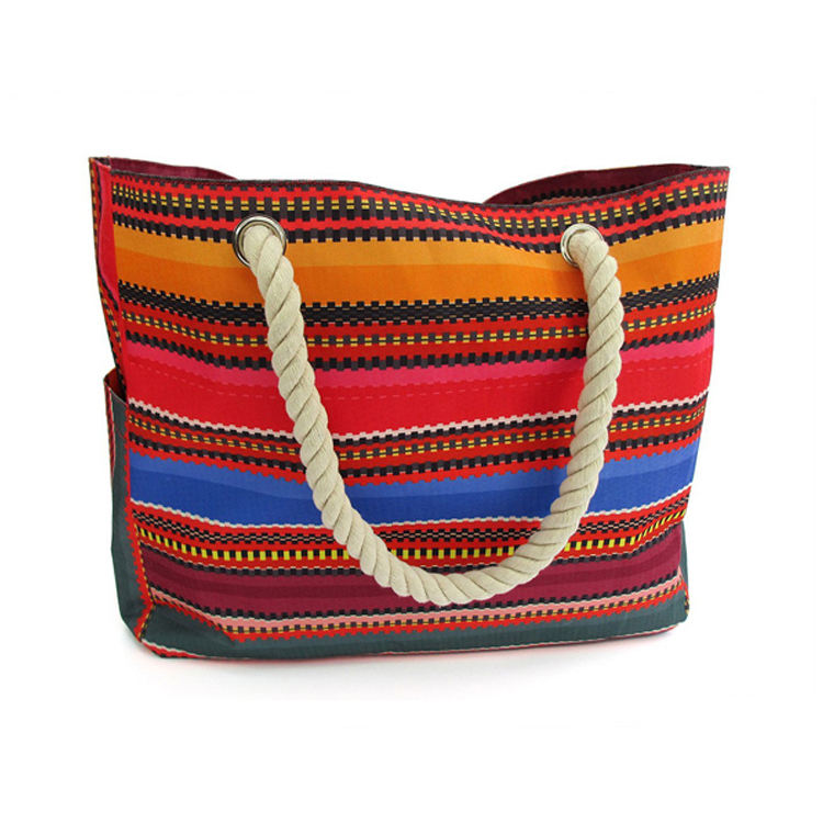 커스텀 10oz 코튼 캔버스 방황 토트 백 로프 핸들