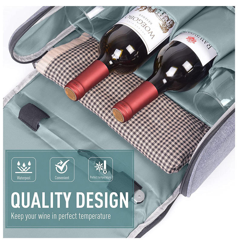 Amazon's New 2 Bottles Wine Cooler Bag Outdoor Portable Waterproof Multi-function Insulation Bag