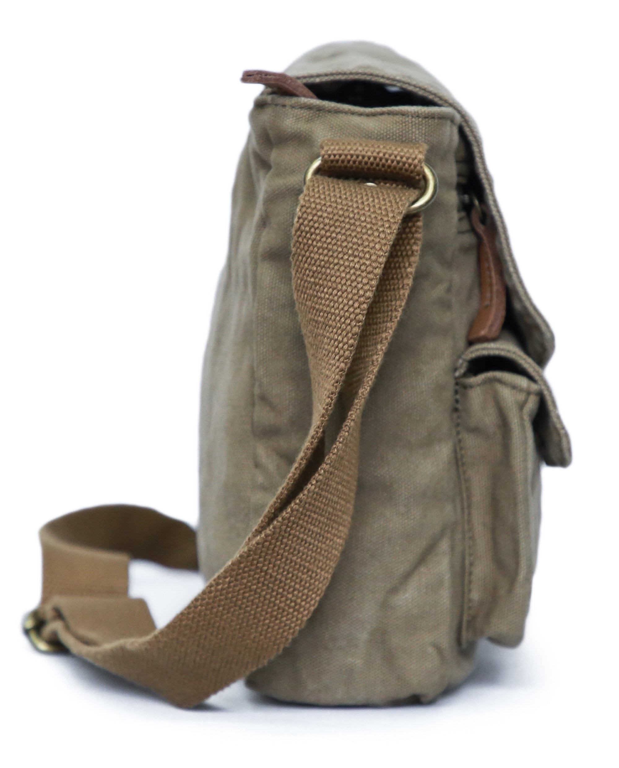 custom logo canvas crossbody single shoulder strap zipper hiking 9.7 inch pad men's messenger bags