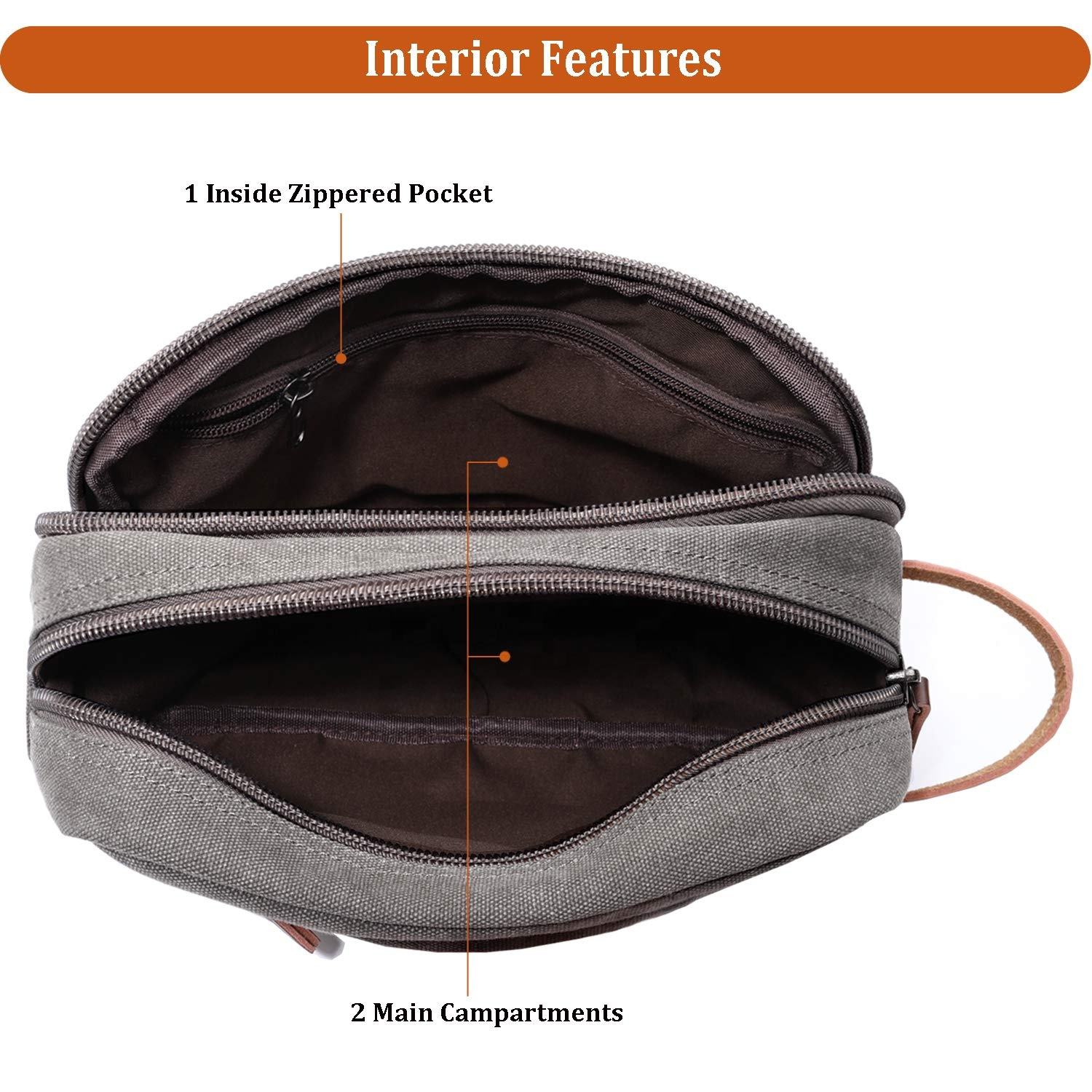 reusable new design canvas cosmetic packing dopp kits organizer bag mens travel toiletries bag custom unisex