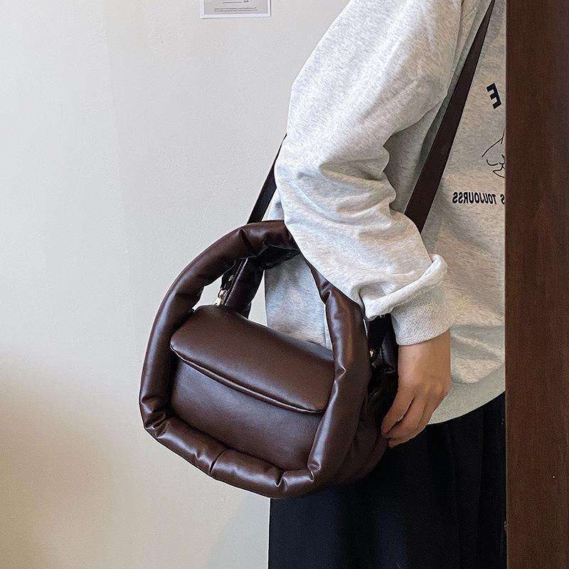 Fashion Lady Winter Down Handbag Luxury Women's Puffer Handbags Custom Puffer Tote Bag Soft Puffer Quilting Bag
