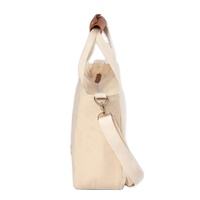eco-friendly canvas natural lunch cooler bag for traveling portable carry on thermal insulated cotton tote cooler bag
