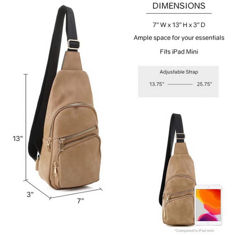 Luxury EOM Customized Leather Travel Casual Daypack School Sling Crossbody Chest Single Shoulder Bag Woman