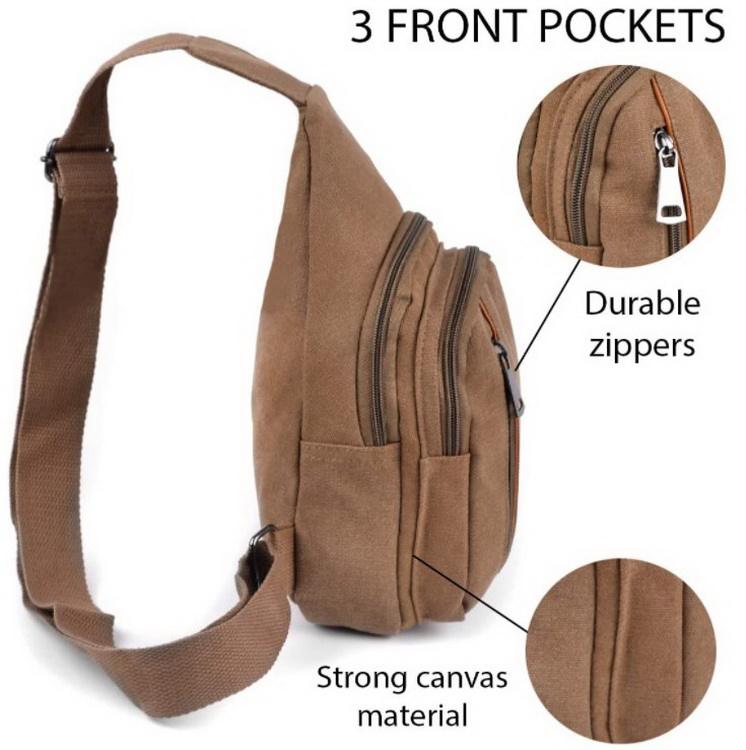 Custom Print Canvas Sling Bag Women Vintage Chest Cross Body Shoulder Strap Backpack for School Travel Hiking