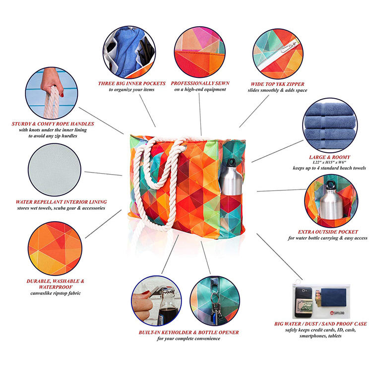 방수 면 밧줄은 여름 동안 식료품 운반물 바닷가 부대를 취급합니다