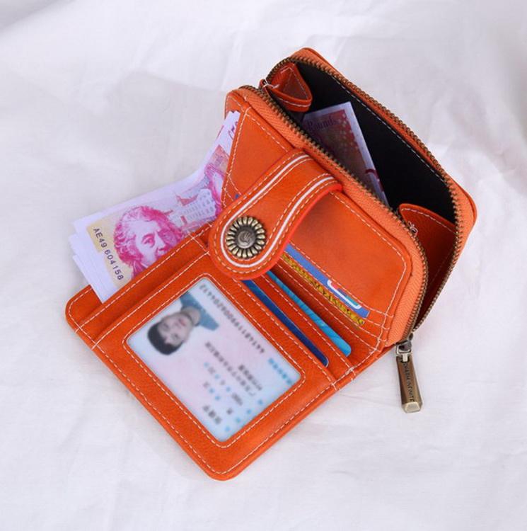 Hot Sale Vintage Women Leather Wallets Bifold Ladies Zipper Purse Large Capacity Credit Card Holder Clutch Wallet