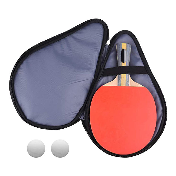 Sport Table Tennis Bat Bag Waterproof Ping-Pong Paddle Bat Pouch with Ball Case
