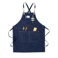 China manufacturer cheap price hight quality canvas kitchen cotton chef apron cooking waterproof apron customized