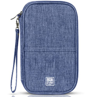 Travel Document Organizer Family Passport Holder Premium Wallet for Women And Men Portable & Foldable Case for Cards Boarding Pass ID Money Tickets with Zipper & Excellent Materials