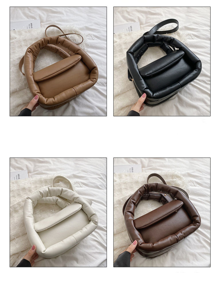 Fashion Lady Winter Down Handbag Luxury Women's Puffer Handbags Custom Puffer Tote Bag Soft Puffer Quilting Bag