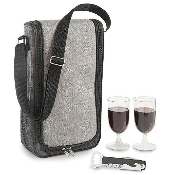 쿨러 컴파트먼트가 있는 토트 와인 캐리어 백