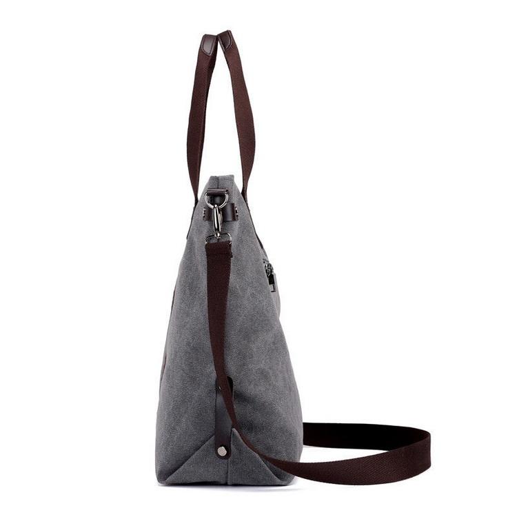 새로운 패션 16온스 캔버스 레이디 핸드백 버킷 토트 백 여성용 어깨 지갑 가방