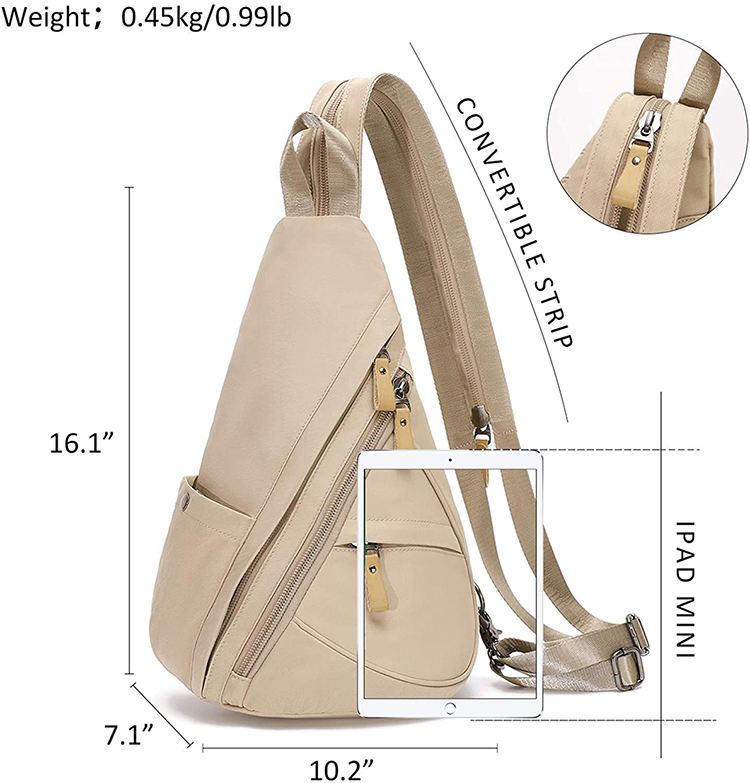 Leisure Business Waterproof Single Shoulder Crossbody Sling Bag Messenger Nylon Chest Bag Streetwear for Men