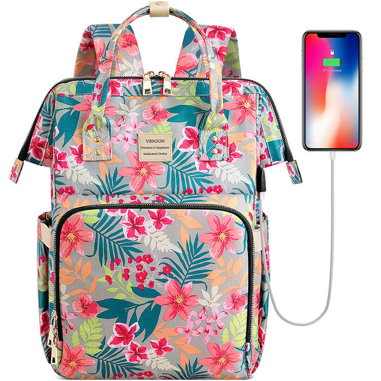 Amazon Hot Selling Lady Mummy Backpack Waterproof Leisure With USB Charging Customized LOGO Backpack